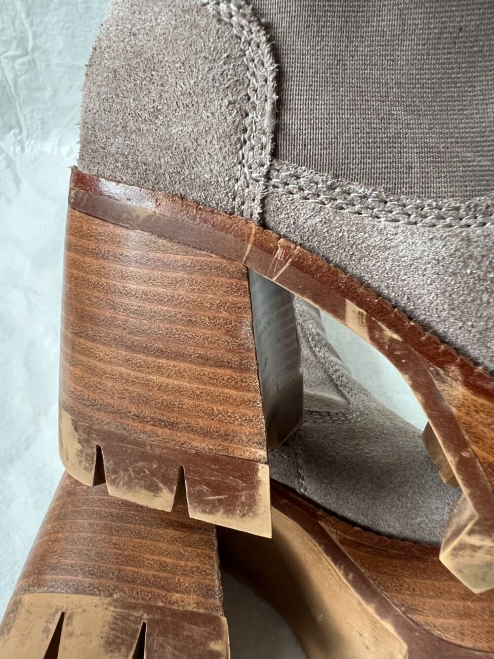 Free People x Jeffrey Campbell boots Preston 7 platform ankle taupe beige suede - Picture 9 of 14